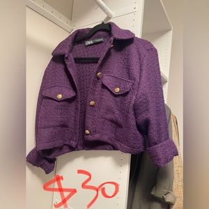 Zara dream purple jacket crop style